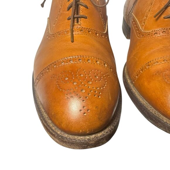 Vtg ALDEN 911 Medallion Tip Calfskin Leather Shoes Oxfords Size 11 D main image 8